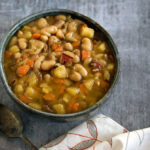 Slow Cooker Yellow-Eyed Bean Soup For 2 with Veggie Variations