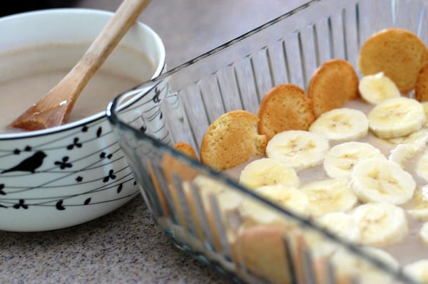 Veganer Bananenpudding mit einfachem Vanillepudding Rezept