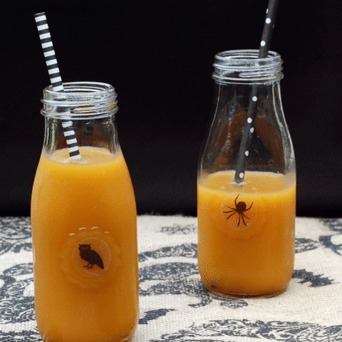 Homemade Pumpkin Juice for Halloween and it has no added sugar!
