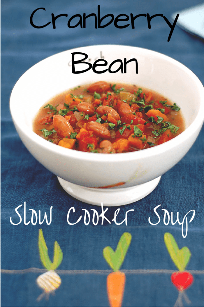 Italian Slow Cooker Cranberry Bean Soup with Greens Healthy Slow