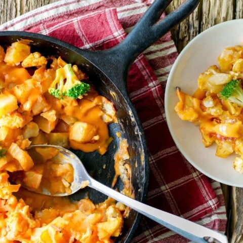 Cheesy Cauliflower and Potato Bake from The Abundance Diet by Somer McCowen