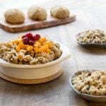 Gluten-free Vegan Teff Stuffing with Roasted Butternut Squash and Candied Cranberries