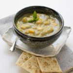 Smoky Vegan Split Pea Soup with Sweet Potatoes and Navy Beans