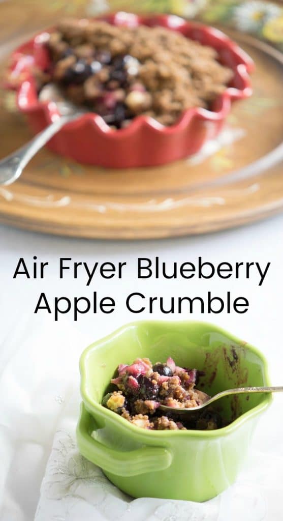 Vegan Air Fryer Crumble with Blueberries and Apple