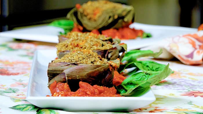 Vegan Cashew Stuffed Artichokes from Jazzy Vegetarian's Deliciously Vegan