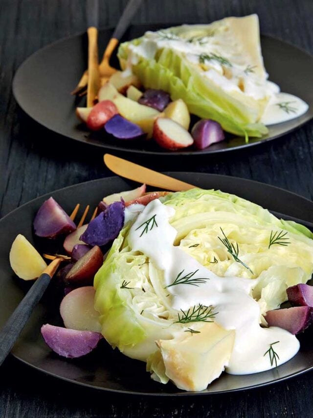 Slow Cooker Cabbage Steaks from The Revised Vegan Slow Cooker Healthy Slow Cooking