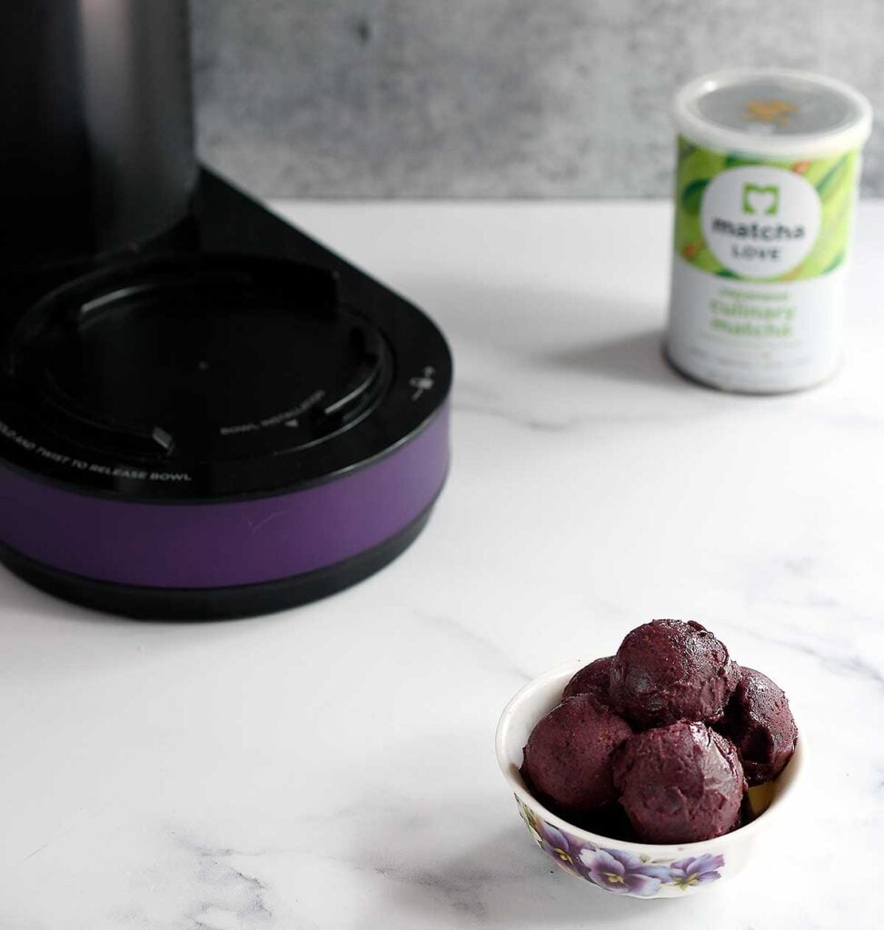 Blueberry Matcha Green Tea Ice Cream: Vegan Ninja Creami Recipe