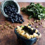 Ninja Creami Smoothie Bowl made with blueberries and greens